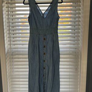 GAP button front midi denim dress sz 4